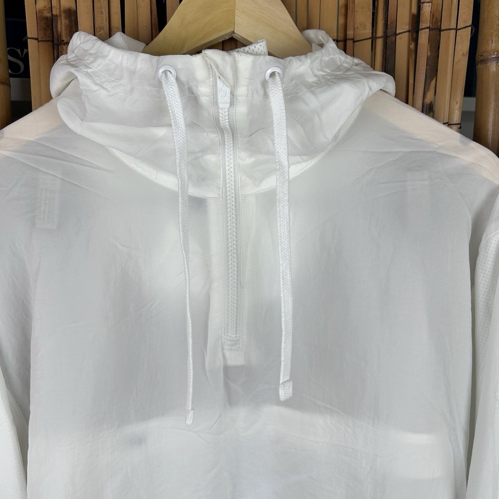 NIKE Swoosh Sportswear Hooded 1/4 Zip Pullover Windbreaker White Jacket Mens XL - Picture 4 of 16